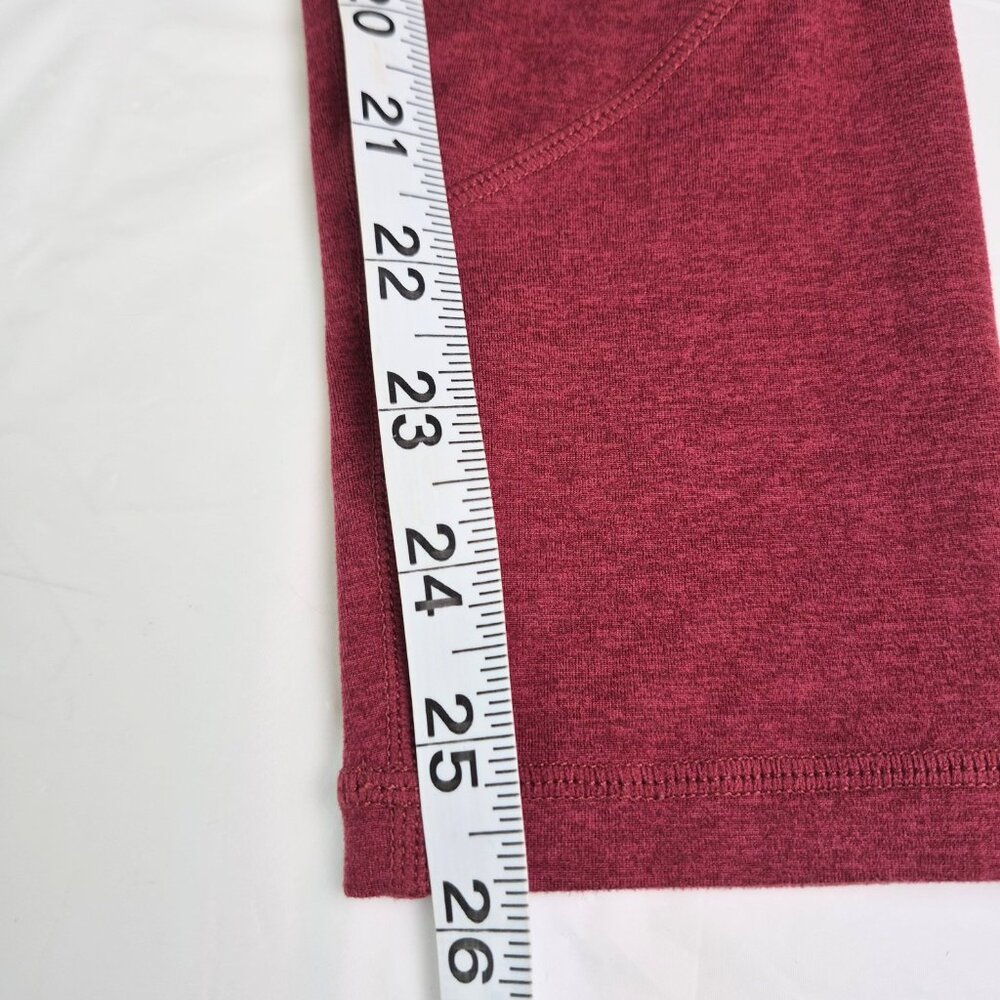 Stori Leggings Sz 6 Heavyweight Double Brush Soft Pockets Burgundy Heather Yoga - Picture 8 of 8